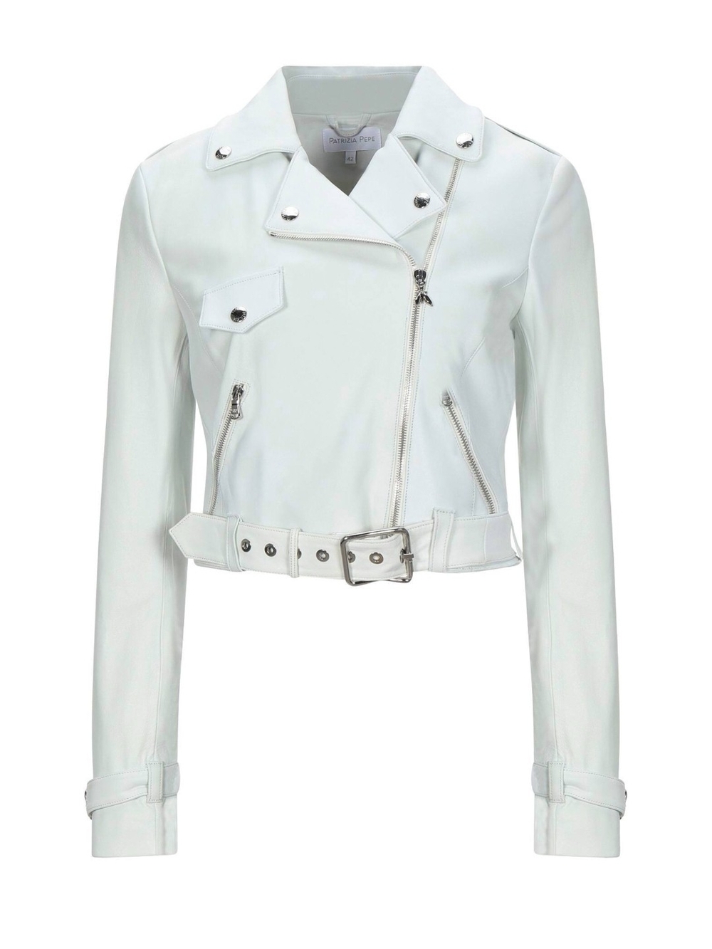 Designer Leather Cropped Moto Jacket